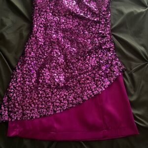 Betty Rox Vibrant Pink Sequin Dress-Perfect for cocktail party or a dance